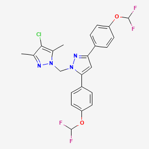 1-({3,5-bis[4-(difluoromethoxy)phenyl]-1H-pyrazol-1-yl}methyl)-4-chloro-3,5-dimethyl-1H-pyrazole