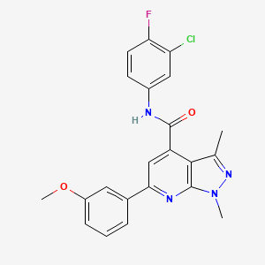 N-(3-chloro-4-fluorophenyl)-6-(3-methoxyphenyl)-1,3-dimethyl-1H-pyrazolo[3,4-b]pyridine-4-carboxamide