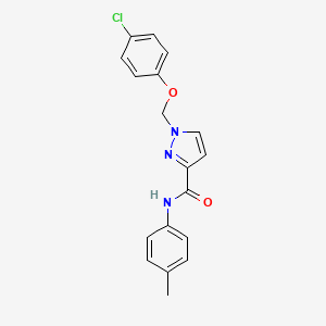 molecular formula C18H16ClN3O2 B10916670 1-[(4-chlorophenoxy)methyl]-N-(4-methylphenyl)-1H-pyrazole-3-carboxamide 