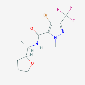 4-bromo-1-methyl-N-[1-(tetrahydrofuran-2-yl)ethyl]-3-(trifluoromethyl)-1H-pyrazole-5-carboxamide