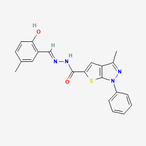 N'-[(E)-(2-hydroxy-5-methylphenyl)methylidene]-3-methyl-1-phenyl-1H-thieno[2,3-c]pyrazole-5-carbohydrazide