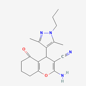 2-Amino-4-(3,5-dimethyl-1-propyl-1H-pyrazol-4-yl)-5-oxo-5,6,7,8-tetrahydro-4H-chromene-3-carbonitrile