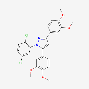 molecular formula C25H22Cl2N2O4 B10916721 1-(2,5-dichlorophenyl)-3,5-bis(3,4-dimethoxyphenyl)-1H-pyrazole 