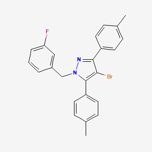 4-bromo-1-(3-fluorobenzyl)-3,5-bis(4-methylphenyl)-1H-pyrazole