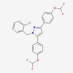 molecular formula C24H17F5N2O2 B10916774 3,5-bis[4-(difluoromethoxy)phenyl]-1-(2-fluorobenzyl)-1H-pyrazole 