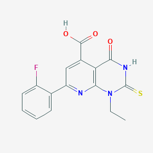 1-Ethyl-7-(2-fluorophenyl)-4-oxo-2-sulfanyl-1,4-dihydropyrido[2,3-d]pyrimidine-5-carboxylic acid