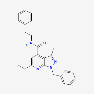 1-benzyl-6-ethyl-3-methyl-N-(2-phenylethyl)-1H-pyrazolo[3,4-b]pyridine-4-carboxamide