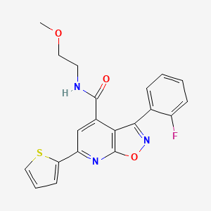 3-(2-fluorophenyl)-N-(2-methoxyethyl)-6-(thiophen-2-yl)[1,2]oxazolo[5,4-b]pyridine-4-carboxamide