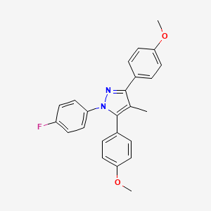 molecular formula C24H21FN2O2 B10916870 1-(4-fluorophenyl)-3,5-bis(4-methoxyphenyl)-4-methyl-1H-pyrazole 