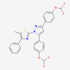 2-{3,5-bis[4-(difluoromethoxy)phenyl]-1H-pyrazol-1-yl}-5-methyl-4-phenyl-1,3-thiazole