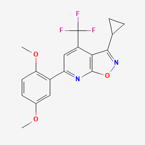 3-Cyclopropyl-6-(2,5-dimethoxyphenyl)-4-(trifluoromethyl)[1,2]oxazolo[5,4-b]pyridine