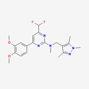 4-(difluoromethyl)-6-(3,4-dimethoxyphenyl)-N-methyl-N-[(1,3,5-trimethyl-1H-pyrazol-4-yl)methyl]pyrimidin-2-amine