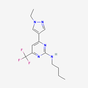 N-butyl-4-(1-ethyl-1H-pyrazol-4-yl)-6-(trifluoromethyl)pyrimidin-2-amine