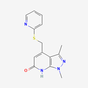 1,3-dimethyl-4-[(pyridin-2-ylsulfanyl)methyl]-1,7-dihydro-6H-pyrazolo[3,4-b]pyridin-6-one