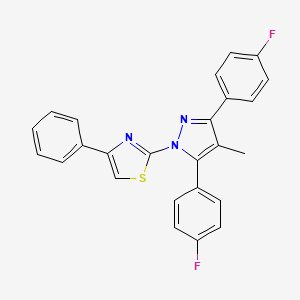 2-[3,5-bis(4-fluorophenyl)-4-methyl-1H-pyrazol-1-yl]-4-phenyl-1,3-thiazole