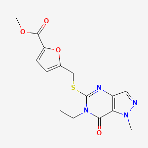 methyl 5-{[(6-ethyl-1-methyl-7-oxo-6,7-dihydro-1H-pyrazolo[4,3-d]pyrimidin-5-yl)sulfanyl]methyl}furan-2-carboxylate