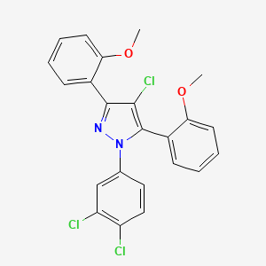 4-chloro-1-(3,4-dichlorophenyl)-3,5-bis(2-methoxyphenyl)-1H-pyrazole