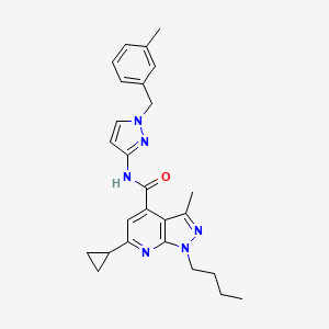 1-butyl-6-cyclopropyl-3-methyl-N-[1-(3-methylbenzyl)-1H-pyrazol-3-yl]-1H-pyrazolo[3,4-b]pyridine-4-carboxamide