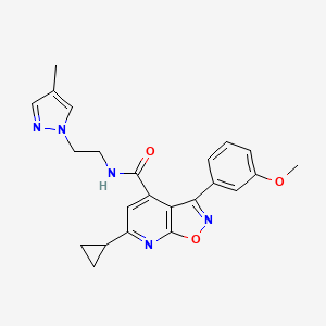 6-cyclopropyl-3-(3-methoxyphenyl)-N-[2-(4-methyl-1H-pyrazol-1-yl)ethyl][1,2]oxazolo[5,4-b]pyridine-4-carboxamide