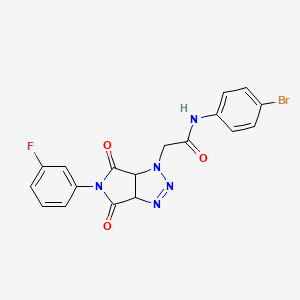 molecular formula C18H13BrFN5O3 B10916986 N-(4-bromophenyl)-2-[5-(3-fluorophenyl)-4,6-dioxo-4,5,6,6a-tetrahydropyrrolo[3,4-d][1,2,3]triazol-1(3aH)-yl]acetamide 