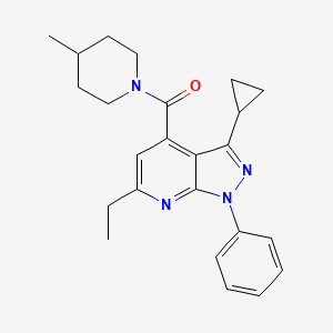 (3-cyclopropyl-6-ethyl-1-phenyl-1H-pyrazolo[3,4-b]pyridin-4-yl)(4-methylpiperidin-1-yl)methanone