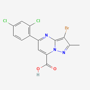 3-Bromo-5-(2,4-dichlorophenyl)-2-methylpyrazolo[1,5-a]pyrimidine-7-carboxylic acid