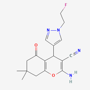 2-Amino-4-(1-(2-fluoroethyl)-1H-pyrazol-4-yl)-7,7-dimethyl-5-oxo-5,6,7,8-tetrahydro-4H-chromene-3-carbonitrile