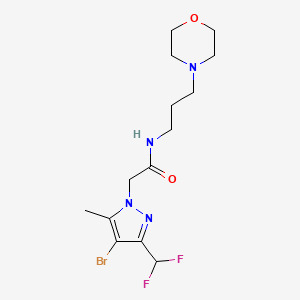 2-[4-bromo-3-(difluoromethyl)-5-methyl-1H-pyrazol-1-yl]-N-[3-(morpholin-4-yl)propyl]acetamide