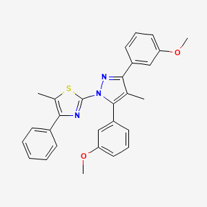 2-[3,5-bis(3-methoxyphenyl)-4-methyl-1H-pyrazol-1-yl]-5-methyl-4-phenyl-1,3-thiazole