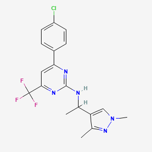 4-(4-chlorophenyl)-N-[1-(1,3-dimethyl-1H-pyrazol-4-yl)ethyl]-6-(trifluoromethyl)pyrimidin-2-amine