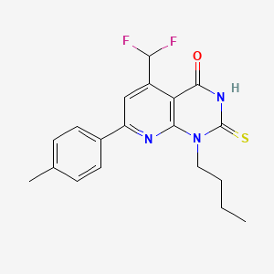 molecular formula C19H19F2N3OS B10917083 1-butyl-5-(difluoromethyl)-7-(4-methylphenyl)-2-sulfanylpyrido[2,3-d]pyrimidin-4(1H)-one 