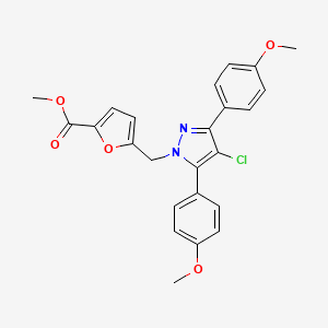 methyl 5-{[4-chloro-3,5-bis(4-methoxyphenyl)-1H-pyrazol-1-yl]methyl}furan-2-carboxylate