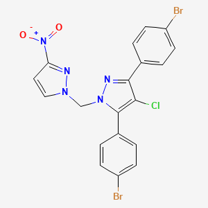 3,5-bis(4-bromophenyl)-4-chloro-1-[(3-nitro-1H-pyrazol-1-yl)methyl]-1H-pyrazole