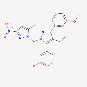 4-ethyl-3,5-bis(3-methoxyphenyl)-1-[(5-methyl-3-nitro-1H-pyrazol-1-yl)methyl]-1H-pyrazole