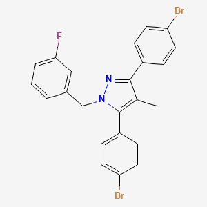 3,5-bis(4-bromophenyl)-1-(3-fluorobenzyl)-4-methyl-1H-pyrazole