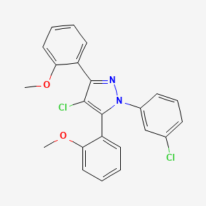 4-chloro-1-(3-chlorophenyl)-3,5-bis(2-methoxyphenyl)-1H-pyrazole