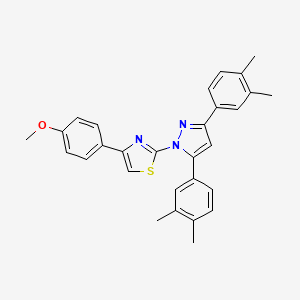 2-[3,5-bis(3,4-dimethylphenyl)-1H-pyrazol-1-yl]-4-(4-methoxyphenyl)-1,3-thiazole