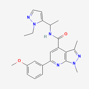 N-[1-(1-ethyl-1H-pyrazol-5-yl)ethyl]-6-(3-methoxyphenyl)-1,3-dimethyl-1H-pyrazolo[3,4-b]pyridine-4-carboxamide