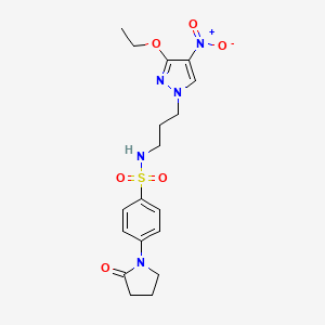 N-[3-(3-ethoxy-4-nitro-1H-pyrazol-1-yl)propyl]-4-(2-oxopyrrolidin-1-yl)benzenesulfonamide