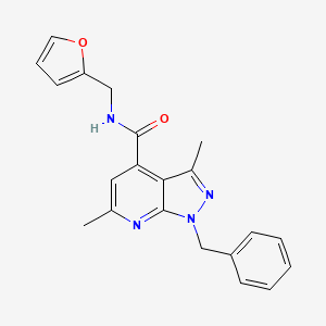 1-benzyl-N-(furan-2-ylmethyl)-3,6-dimethyl-1H-pyrazolo[3,4-b]pyridine-4-carboxamide