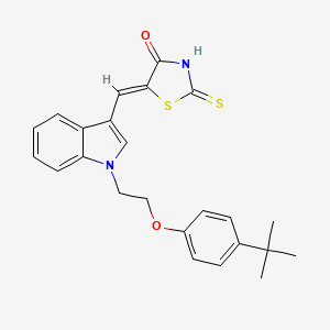 (5Z)-5-({1-[2-(4-tert-butylphenoxy)ethyl]-1H-indol-3-yl}methylidene)-2-thioxo-1,3-thiazolidin-4-one