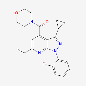 [3-cyclopropyl-6-ethyl-1-(2-fluorophenyl)-1H-pyrazolo[3,4-b]pyridin-4-yl](morpholin-4-yl)methanone