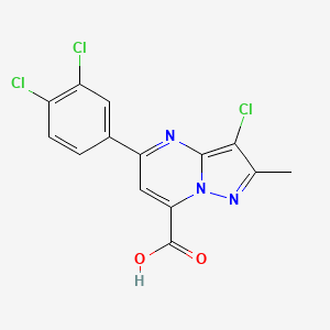 3-Chloro-5-(3,4-dichlorophenyl)-2-methylpyrazolo[1,5-a]pyrimidine-7-carboxylic acid