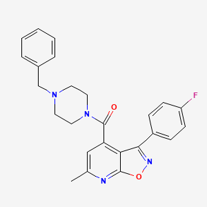 molecular formula C25H23FN4O2 B10917297 (4-Benzylpiperazin-1-yl)[3-(4-fluorophenyl)-6-methyl[1,2]oxazolo[5,4-b]pyridin-4-yl]methanone 