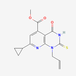 Methyl 7-cyclopropyl-4-oxo-1-(prop-2-en-1-yl)-2-sulfanyl-1,4-dihydropyrido[2,3-d]pyrimidine-5-carboxylate