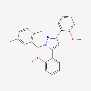 1-(2,5-dimethylbenzyl)-3,5-bis(2-methoxyphenyl)-1H-pyrazole