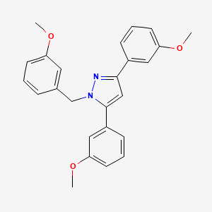 molecular formula C25H24N2O3 B10917331 1-(3-methoxybenzyl)-3,5-bis(3-methoxyphenyl)-1H-pyrazole 