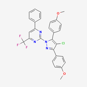 2-[4-chloro-3,5-bis(4-methoxyphenyl)-1H-pyrazol-1-yl]-4-phenyl-6-(trifluoromethyl)pyrimidine