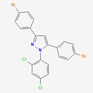 molecular formula C21H12Br2Cl2N2 B10917343 3,5-bis(4-bromophenyl)-1-(2,4-dichlorophenyl)-1H-pyrazole 