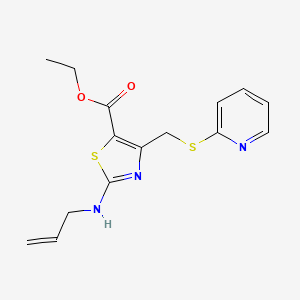 Ethyl 2-(prop-2-en-1-ylamino)-4-[(pyridin-2-ylsulfanyl)methyl]-1,3-thiazole-5-carboxylate